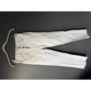 Zara White High-Waisted Button Fly Jeans Size 8